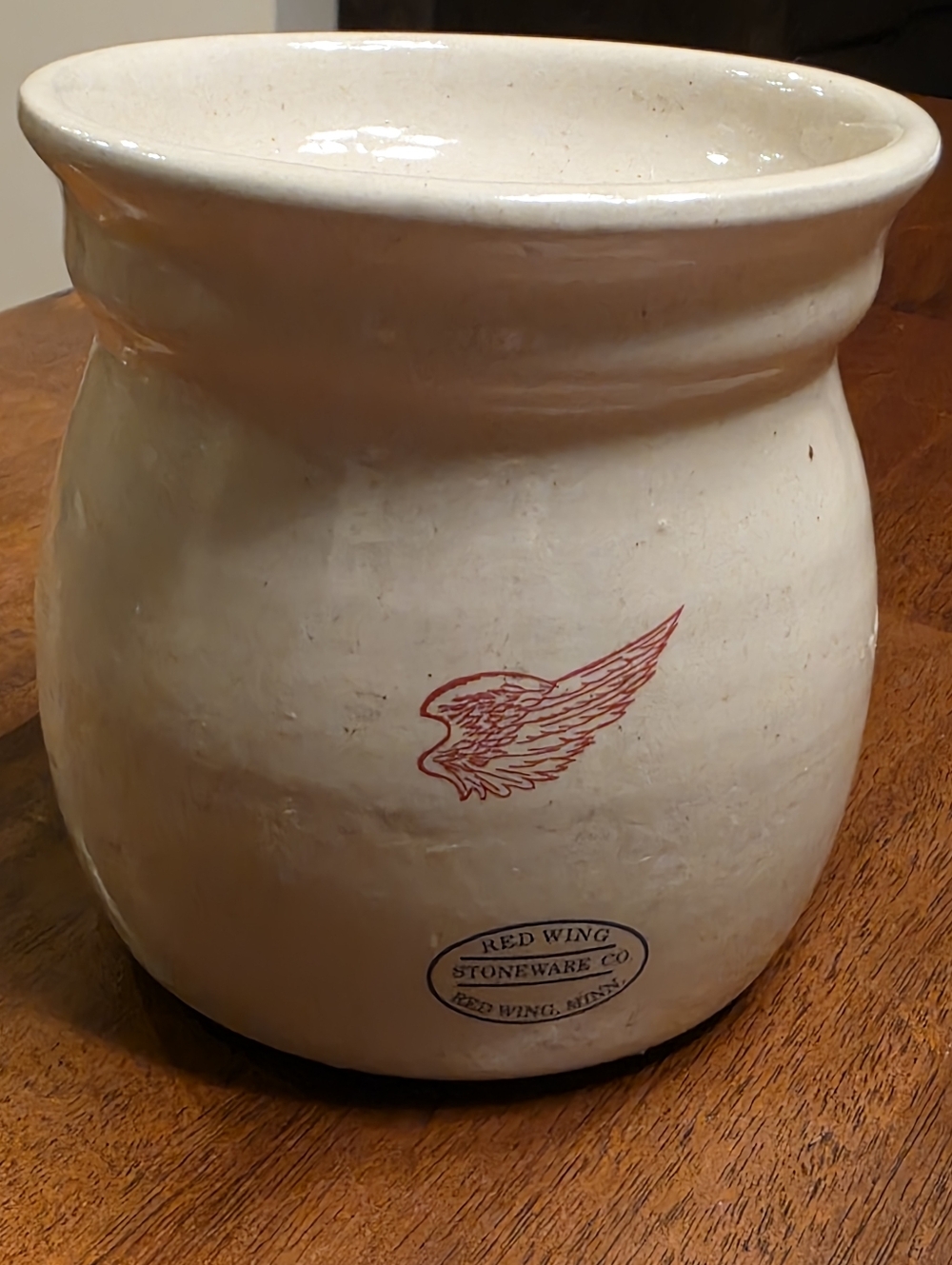 Red Wing Stoneware Pottery Wax Oil Warmer Burner. Has small crack in back.